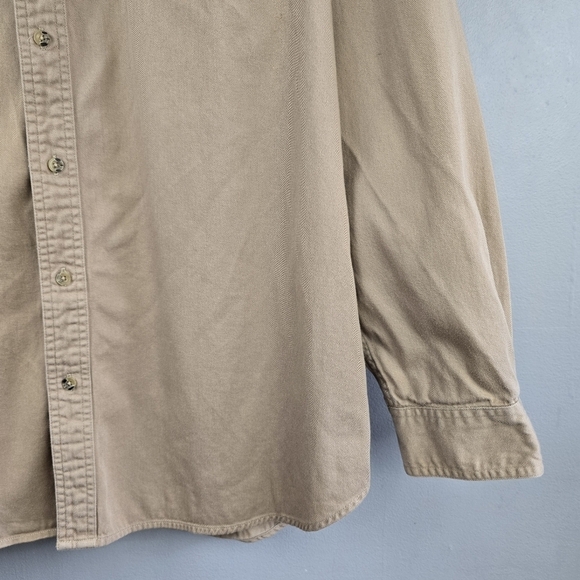 SCANDIA WOODS Vintage Heavy Work Shirt Shacket 100% Cotton Tan Mens Size XLG - Picture 6 of 13